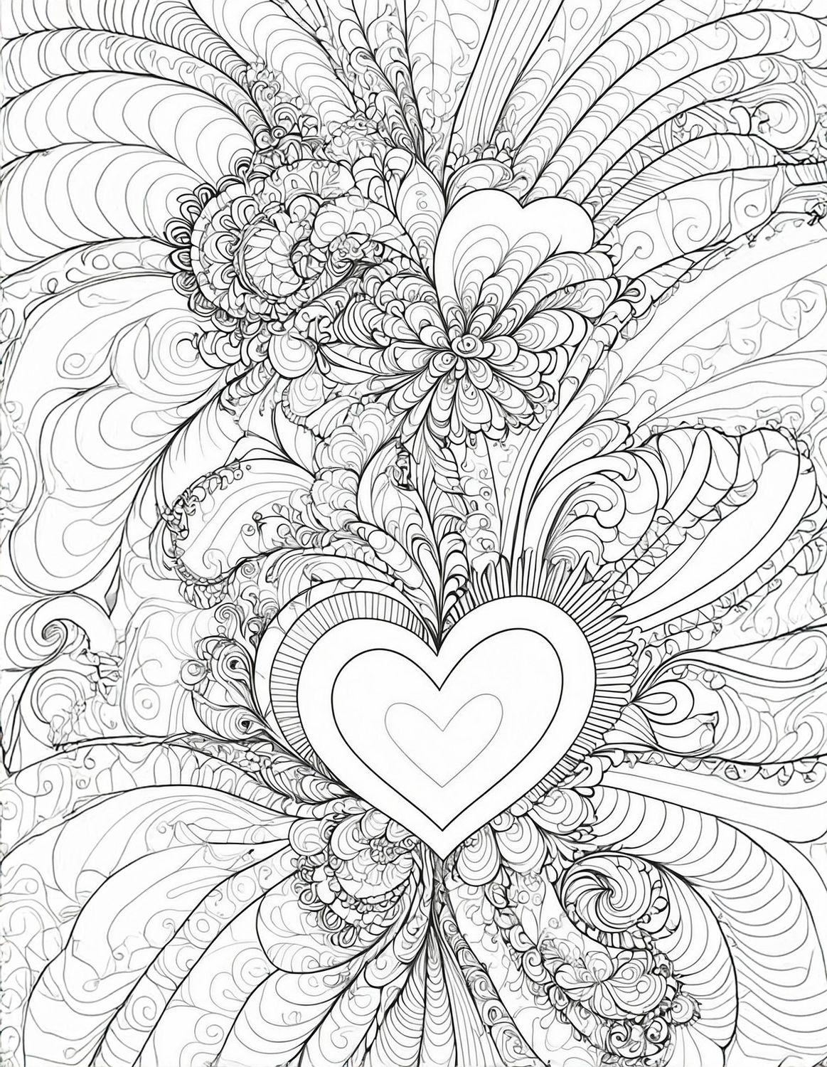 Värityskuva - väritystaulu - Sydän