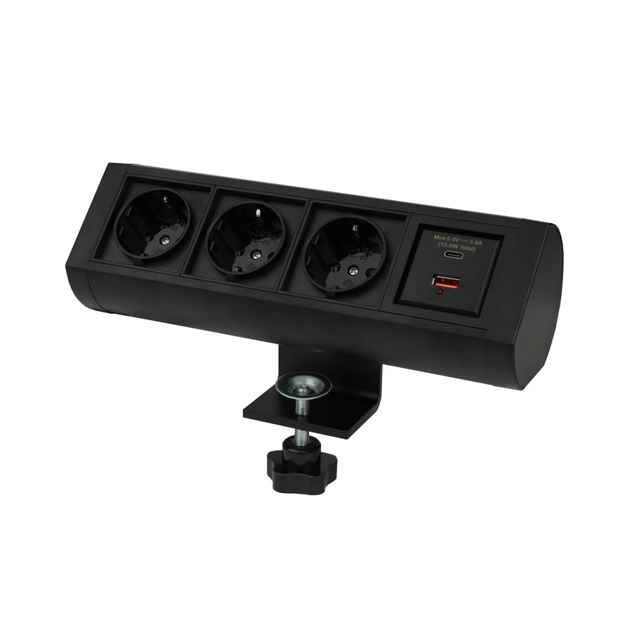 SOLINA OFFICEBOX 2 - tehokas USB A&amp;C pistoke + 3x schuko pistoke