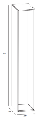 Kylpyhuoneen komero -  L 299mm / K1750mm / S365mm - kosteudenkestävä