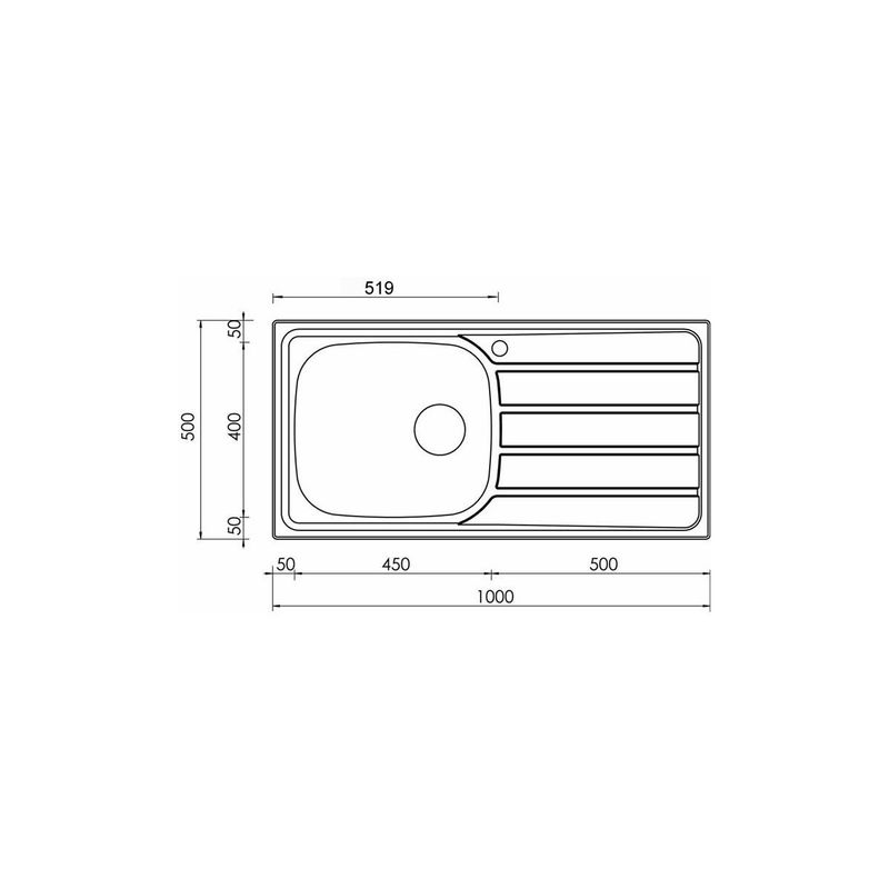 UNIVERSAL ISO RST-Allas - 1000x500mm