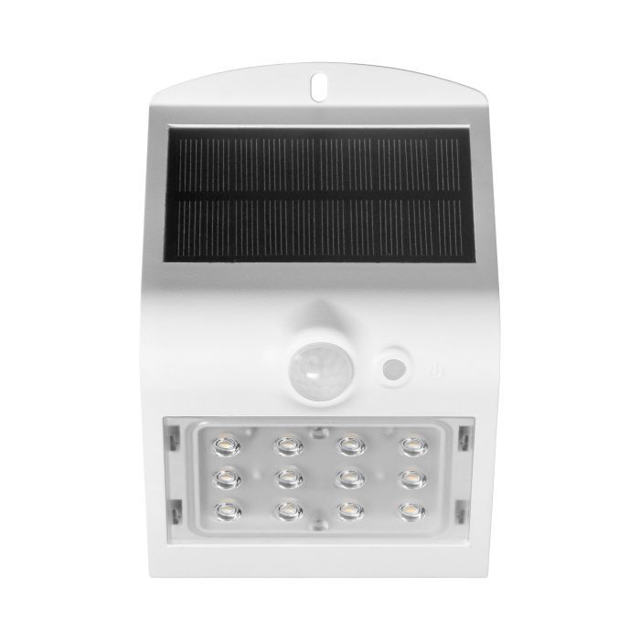 Aurinkokäyttöinen LED-seinävalaisin liiketunnistimella - valkoinen - IP65