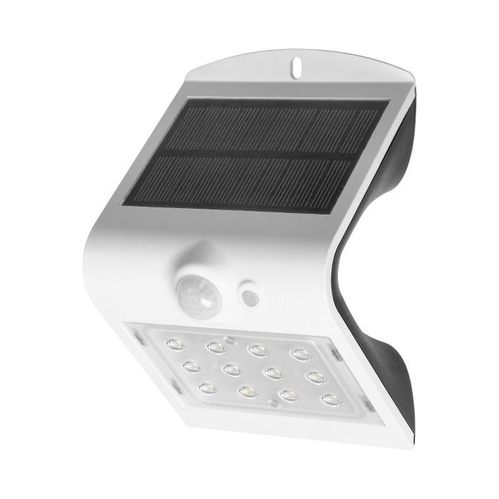 Aurinkokäyttöinen LED-seinävalaisin liiketunnistimella - valkoinen - IP65