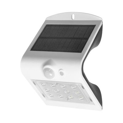 Aurinkokäyttöinen LED-seinävalaisin liiketunnistimella - valkoinen - IP65