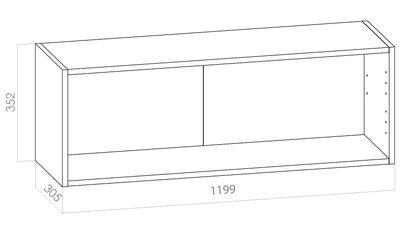 Kalusterunko - matala yläkaappi leveys 1200mm / K352mm / S305mm