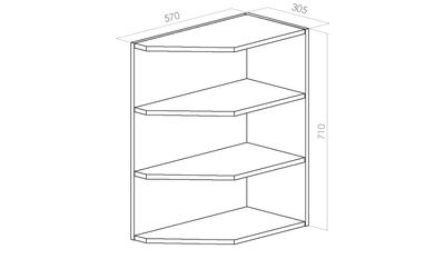 Alapäätyhyllykkö - Leveys 305mm / K710mm / S570mm