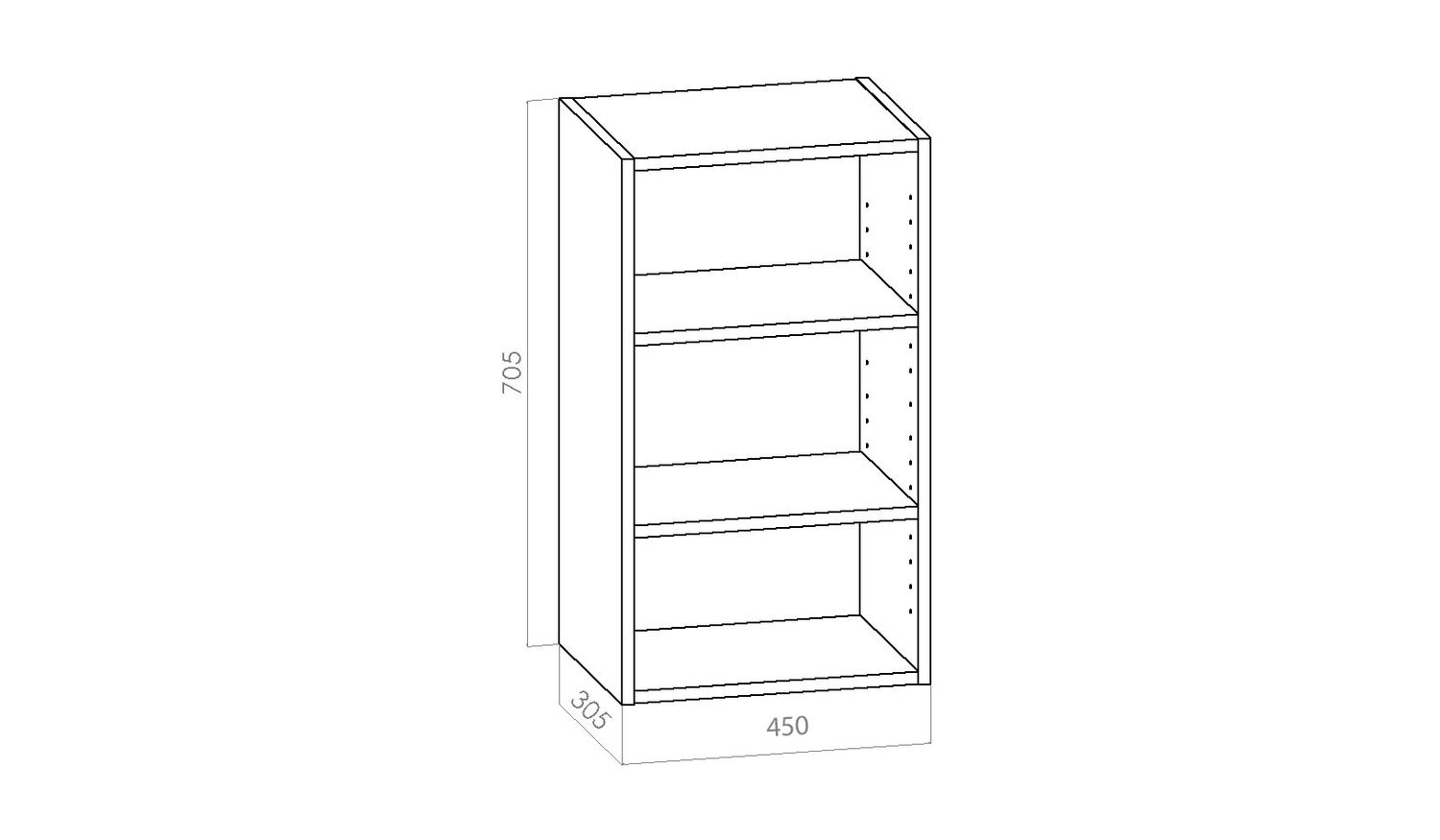 Keittiön yläkaappi  leveys 450mm / K705mm / S305mm