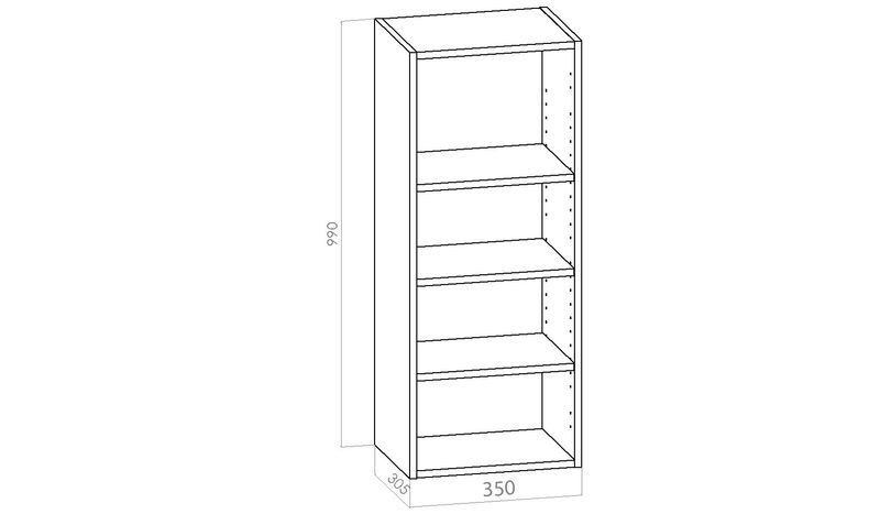 Kalusterunko - Yläkaappi leveys 350mm / K990mm / S305mm