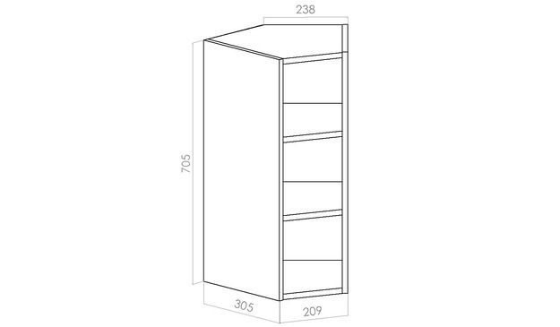 Yläkonsoli 705x305mm