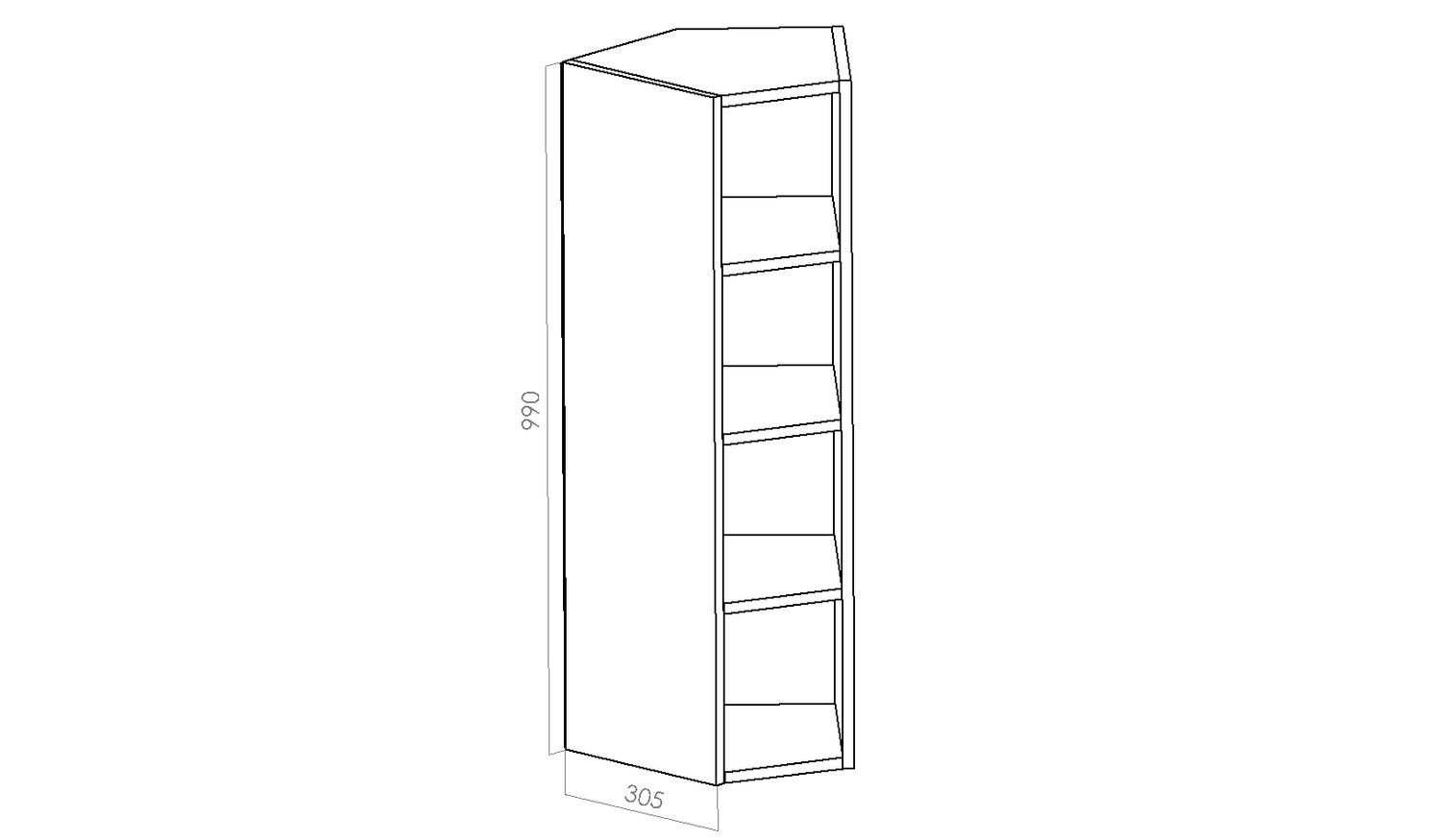 Yläkonsoli 990x305mm