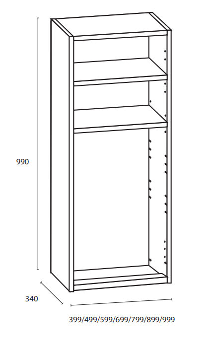 Kuivauskaappi leveys 700mm / K990mm / S340mm - kosteuden kestävä