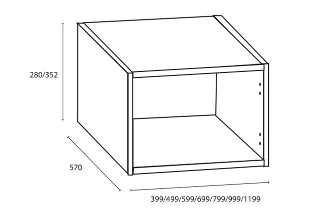 Yläkomero leveys 800mm / K352mm / S570mm - kosteudenkestävä