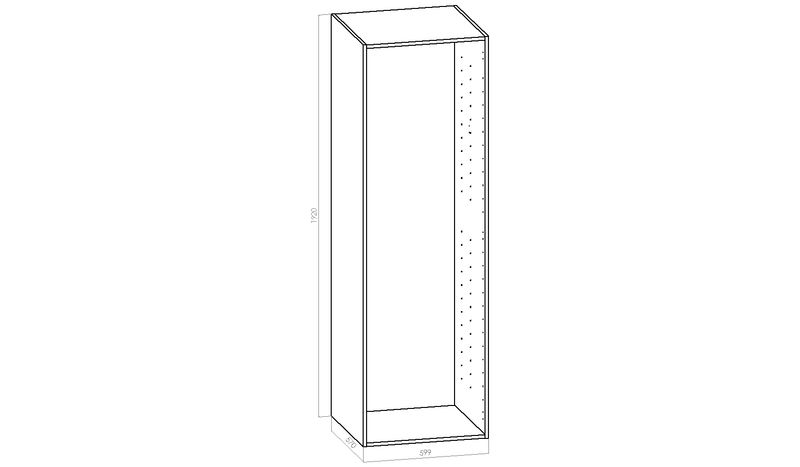 Komeron runko - L 600mm (60cm) - S 570mm - K 1920mm (2070)