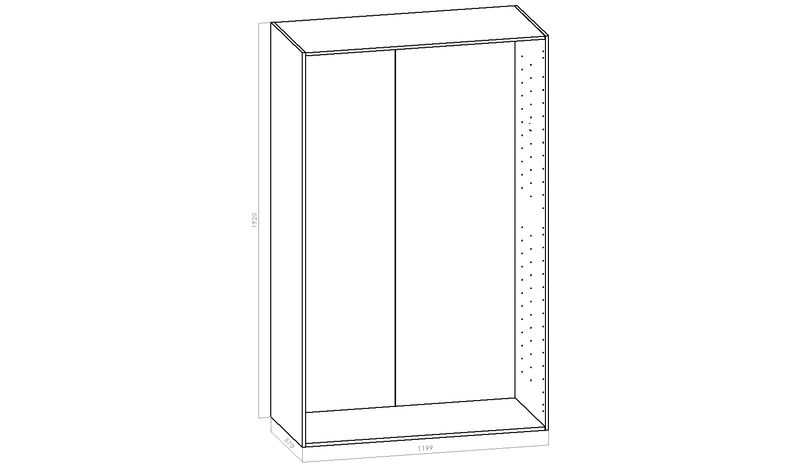 Komeron runko - L 1200mm (120cm) - S 570mm - K 1920mm (2070)