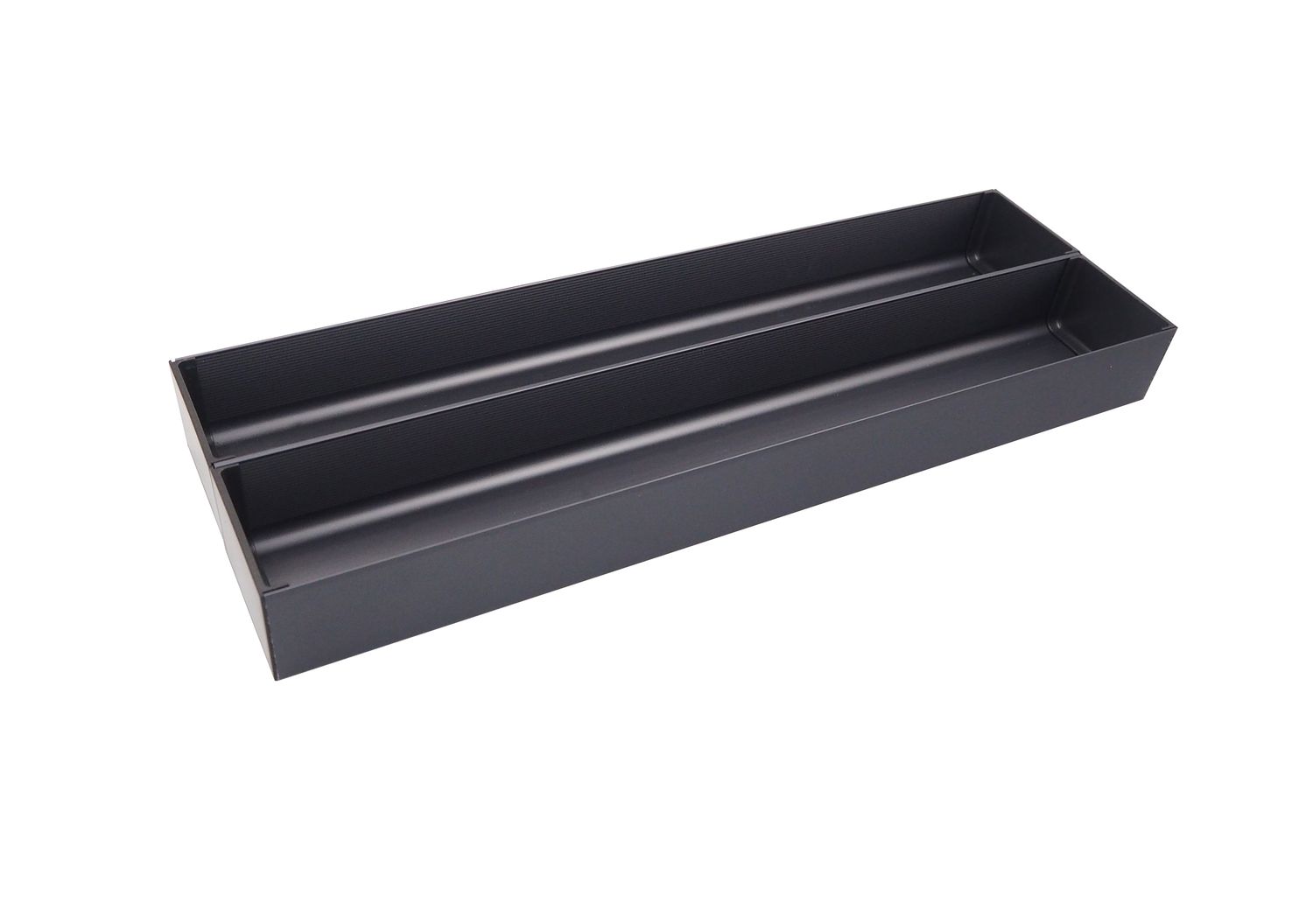 Ruokailuvälinelaatikon tuplakaukalo - 471x150x51mm - antrasiitti