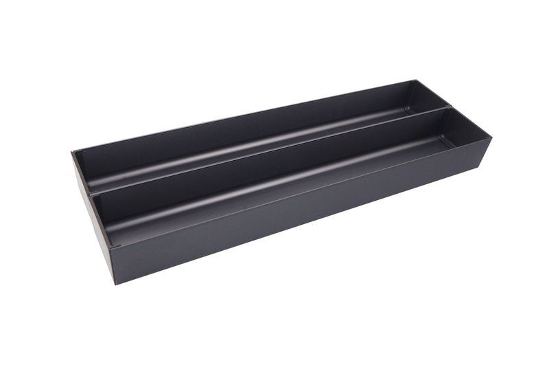 Ruokailuvälinelaatikon tuplakaukalo - 471x150x51mm - antrasiitti