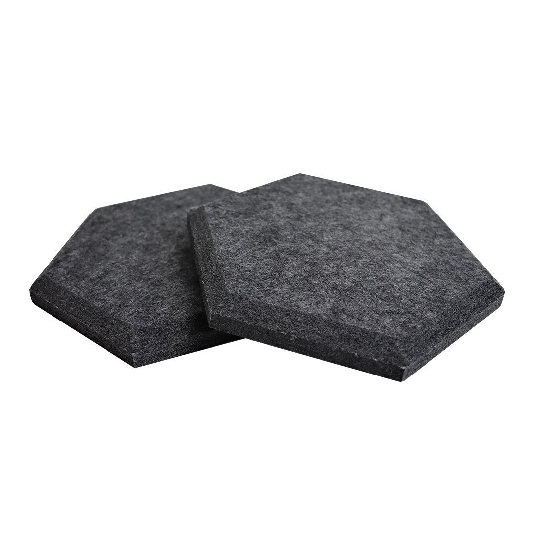 Hexagon akustiikkalevy - 3 kpl paketti - Tumma harmaa