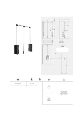 Vaatehissi / henkarihissi - kaapin sisäleveys 545-700mm