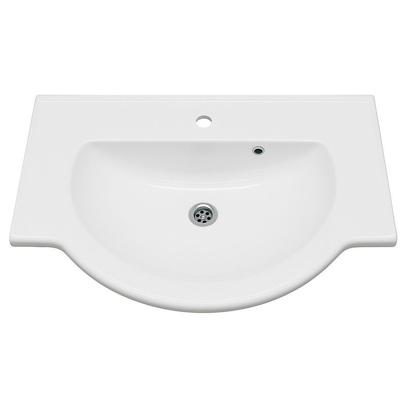 Valumarmoriallas 80 cm - kiiltävän valkoinen