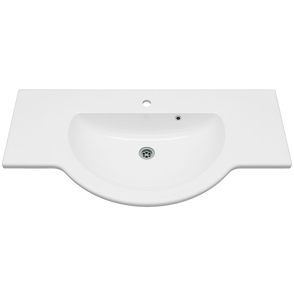 Valumarmoriallas 120 cm - kiiltävän valkoinen