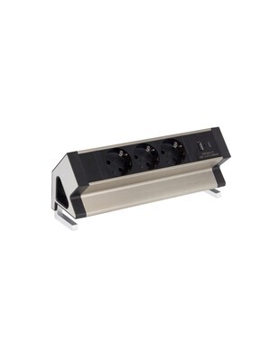 SOLINA DESK pistorasia - 3xpistoke - 2xUSB A/C