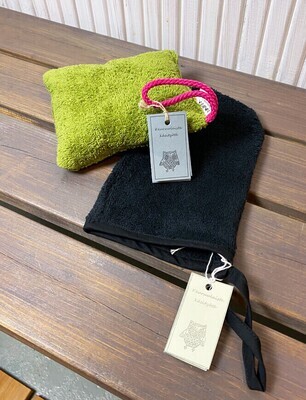 Pesukinnas + pesutyyny, musta/vihreä