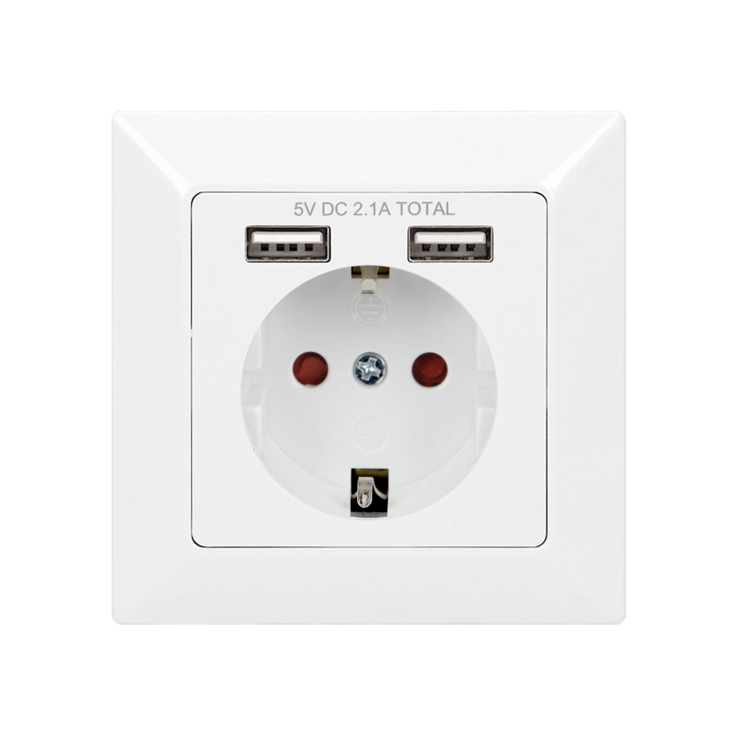 Upotettava latauspistorasia SCHUKO + 2xUSB A portti