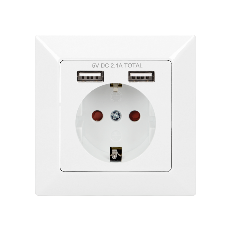 Upotettava latauspistorasia SCHUKO + 2xUSB A portti
