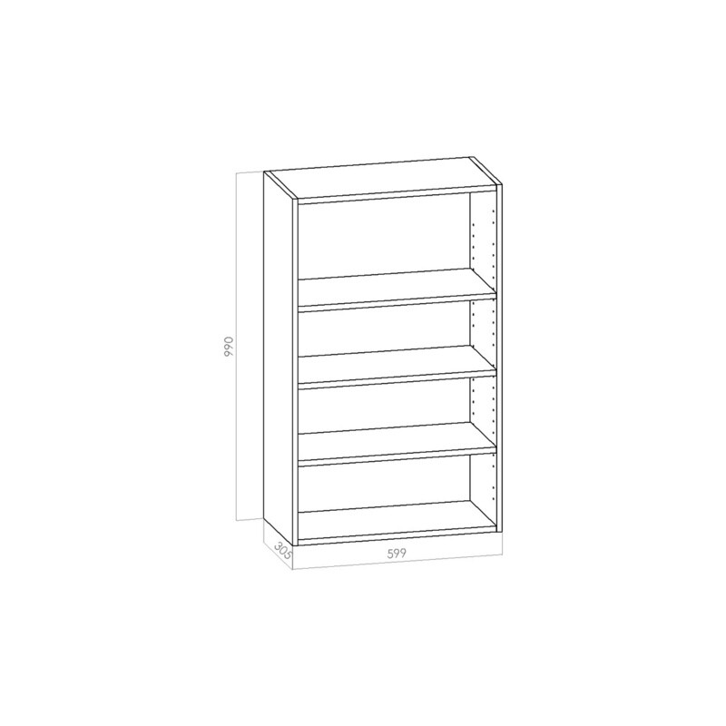 Kalusterunko - Yläkaappi leveys 600mm / K990mm / S305mm