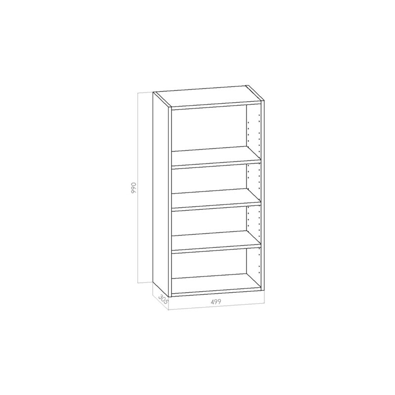 Kalusterunko - Yläkaappi leveys 500mm / K990mm / S305mm