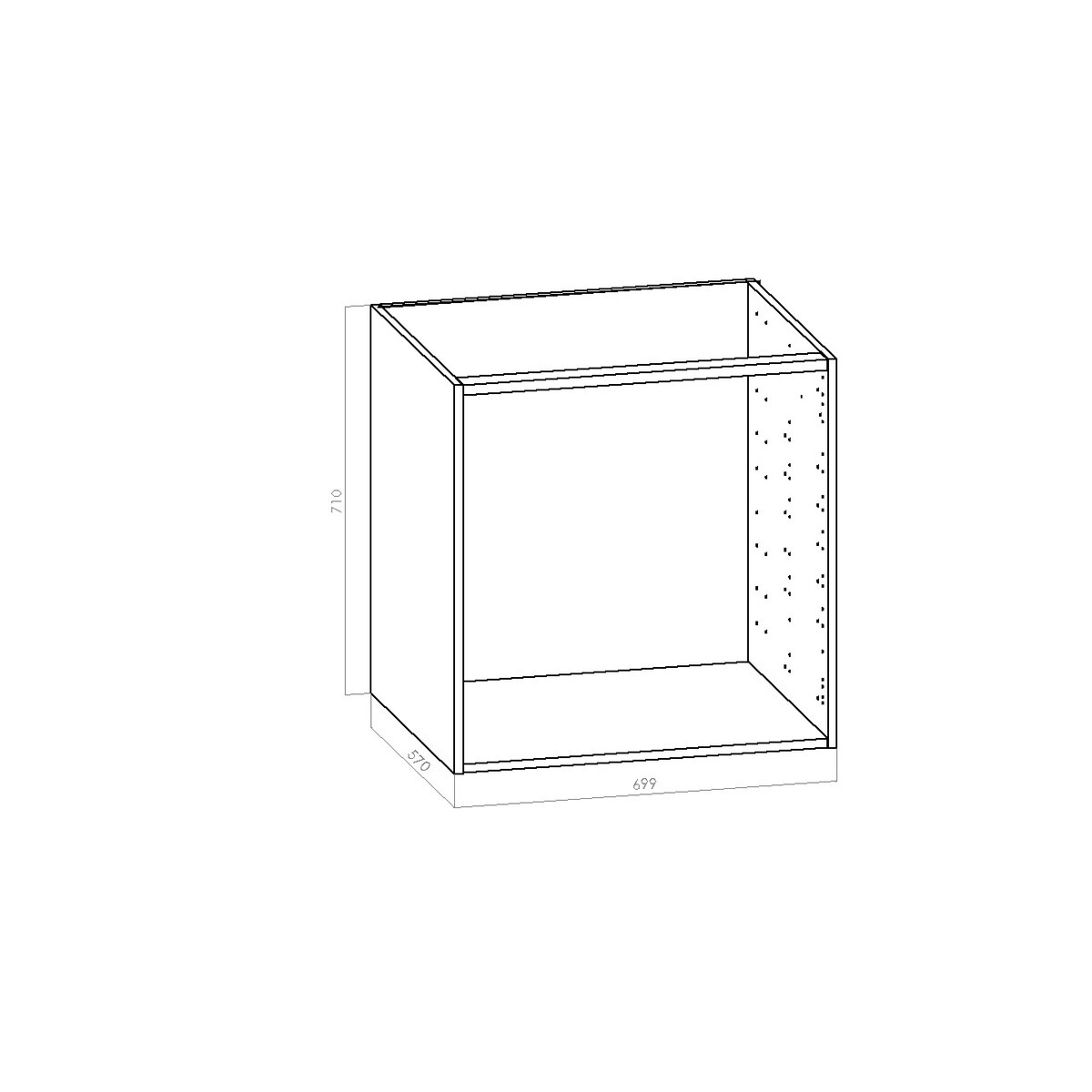 Keittiön alakaappi 70 cm (700 mm) | kotimainen kosteudenkestävä kalusterunko – K710 x S570 mm