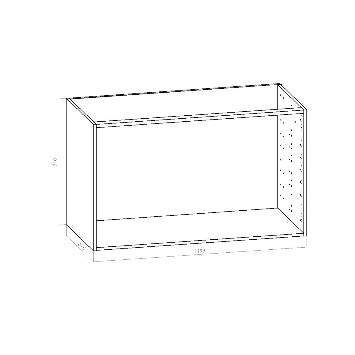 Keittiön alakaappi 120 cm (1200 mm) | kotimainen kosteudenkestävä kalusterunko – K710 x S570 mm