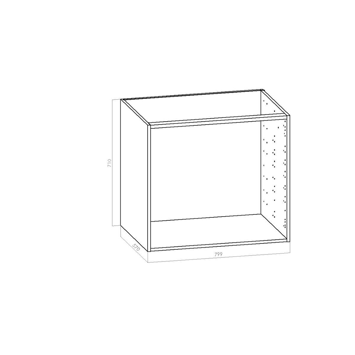 Keittiön alakaappi 80 cm (800 mm) | kotimainen kosteudenkestävä kalusterunko – K710 x S570 mm