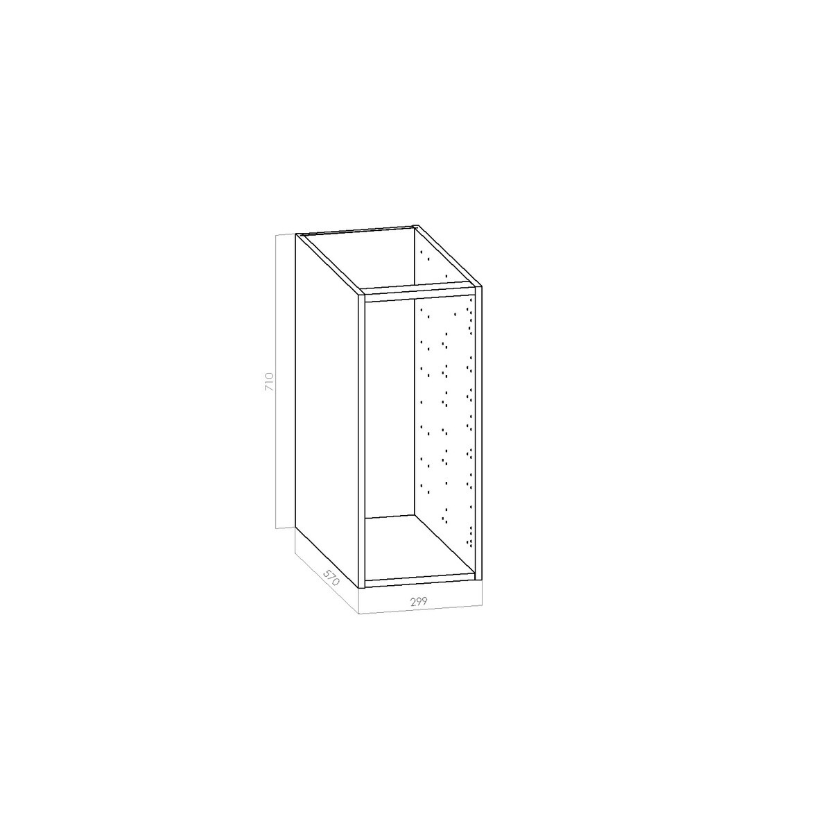 Keittiön alakaappi 30 cm (300 mm) | kotimainen kosteudenkestävä kalusterunko – K710 x S570 mm