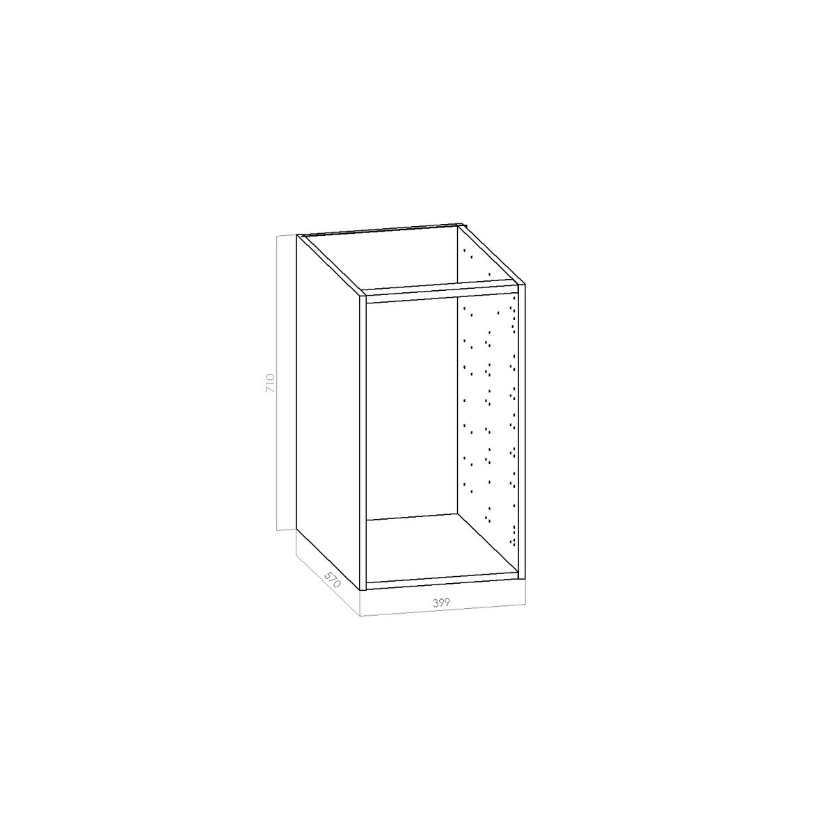 Keittiön alakaappi 40 cm (400 mm) | kotimainen kosteudenkestävä kalusterunko – K710 x S570 mm