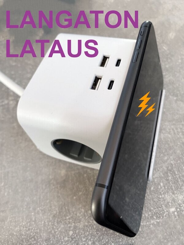 SOLINA DESK 2 pistorasia - 2xpistoke - 4xUSB (2xA-2xC) - Langaton latauspiste - helppo kiinnitys