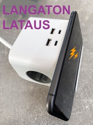 SOLINA DESK 2 pistorasia - 2xpistoke - 4xUSB (2xA-2xC) - Langaton latauspiste - helppo kiinnitys