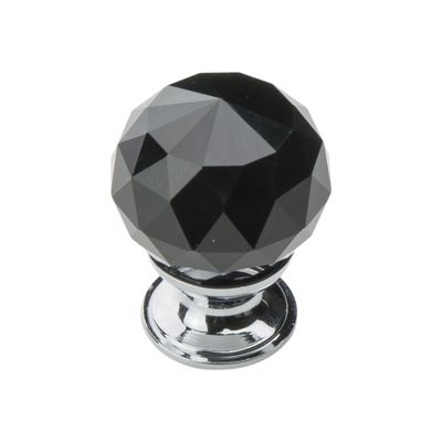 Musta kristallinuppi 25mm