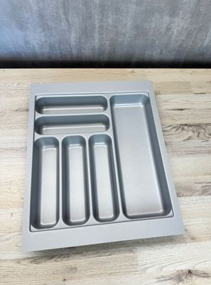 Harmaa ruokailuvälinelokerikko S 47-51cm L 41cm