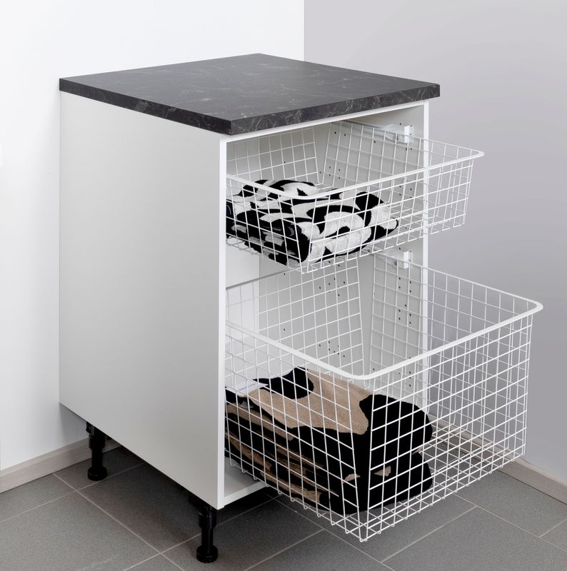 ARVELIO Premium rullakiskokori - valkoinen - K150mm - L800mm (80cm) kaappiin - S497