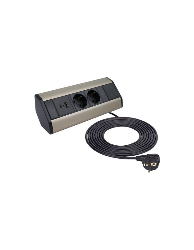 SOLINA CORNER 1 USB A&amp;C - kulmapistorasia - Shampanja teräs