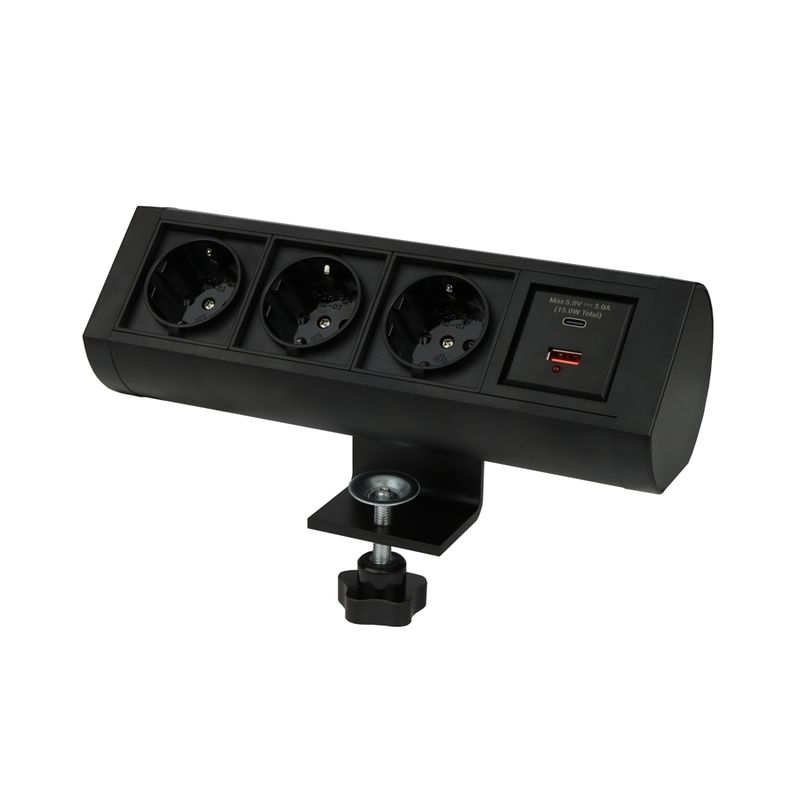 SOLINA OFFICEBOX 2 - tehokas USB A&amp;C pistoke + 3x schuko pistoke