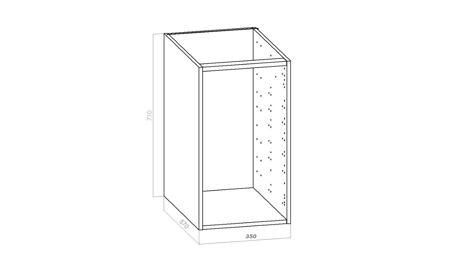 Keittiön alakaappi 35 cm (350 mm) | kotimainen kosteudenkestävä kalusterunko – K710 x S570 mm