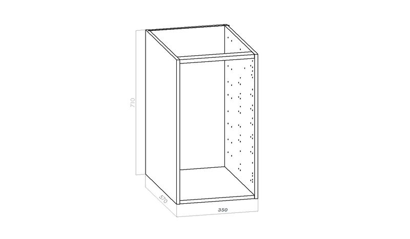 Keittiön alakaappi 35 cm (350 mm) | kotimainen kosteudenkestävä kalusterunko – K710 x S570 mm
