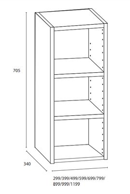 Keittiön yläkaappi  leveys 900mm / K705mm / S340mm - kosteudenkestävä