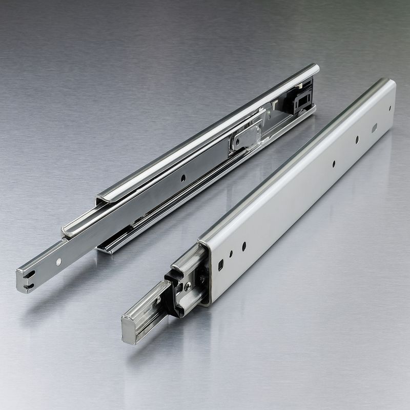 Hidastettu teleskooppikisko VAHVA 80kg - Soft Close - K53/L19,5mm - pituudet 250-1200mm