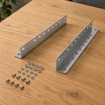 Kiinnityskannake/kulma 100kg/53mm liukukiskoille - 2kpl paketti - monta pituutta