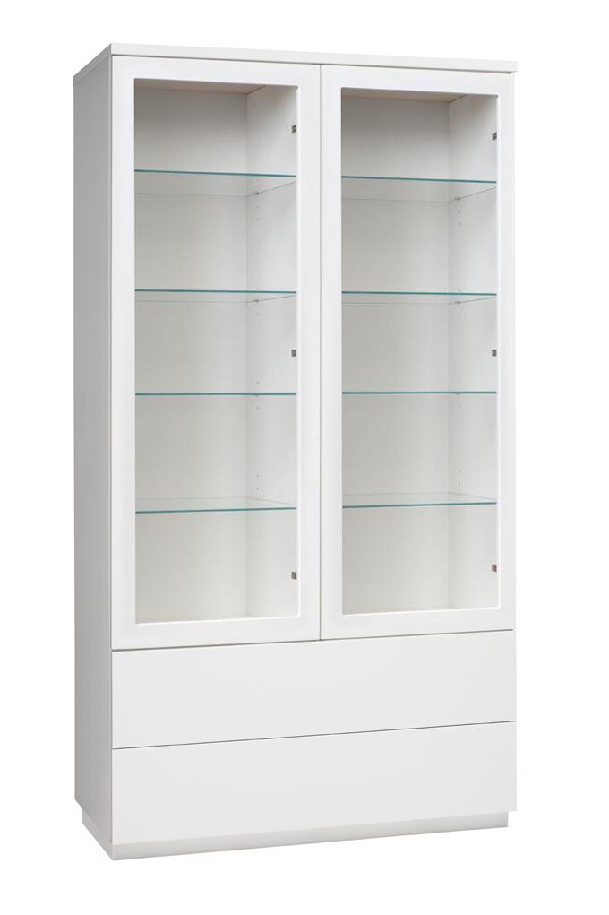 Anton A7.1 vitriini korkea 100 cm – Valkoinen / valkoinen
