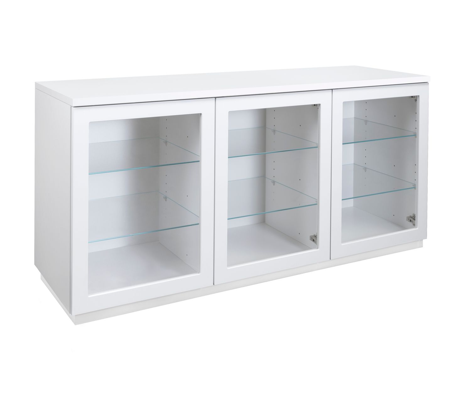 Anton A3.5 senkki 150 cm -lasihyllyt – Valkoinen / valkoinen