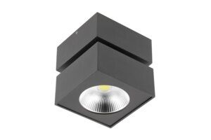 BIANCO LED-kohdevalaisin, 15 W, neliö, 4000 K, musta