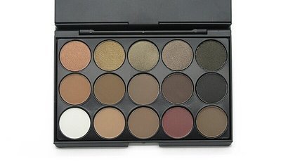 15 piece eyeshadow (earth tone colors/ 10 mattes 5 shimmers)